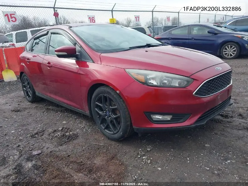 1FADP3K20GL332886 2016 Ford Focus Se