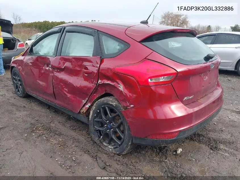 1FADP3K20GL332886 2016 Ford Focus Se