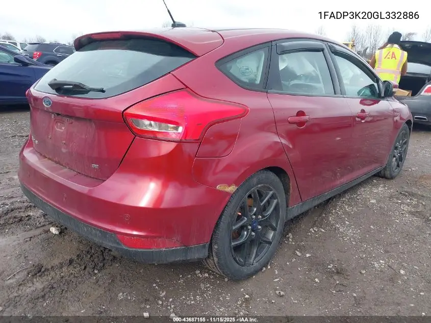 1FADP3K20GL332886 2016 Ford Focus Se