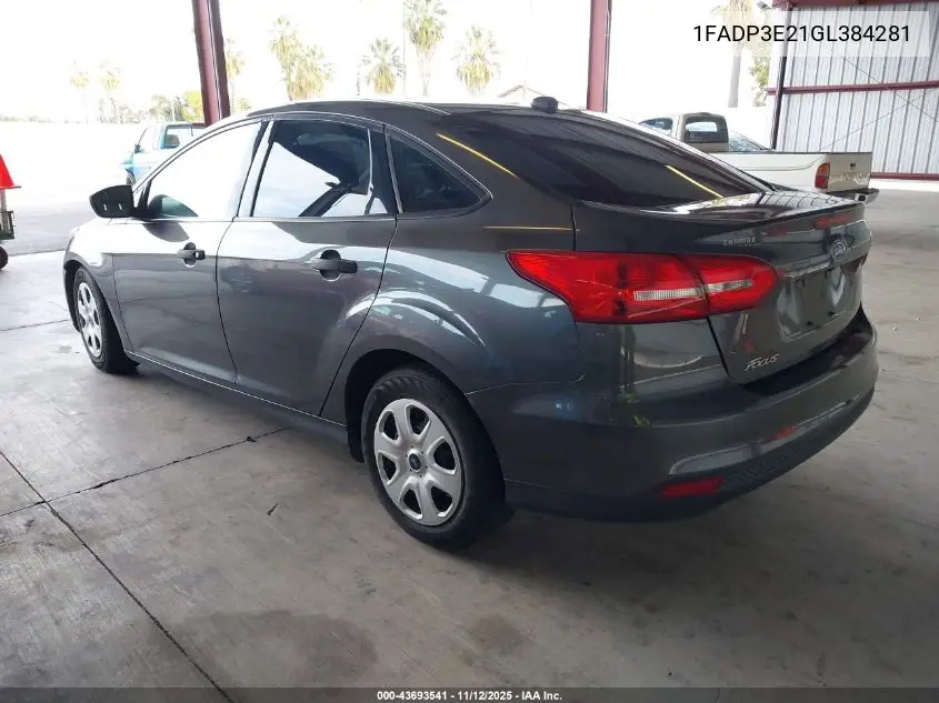 1FADP3E21GL384281 2016 Ford Focus S