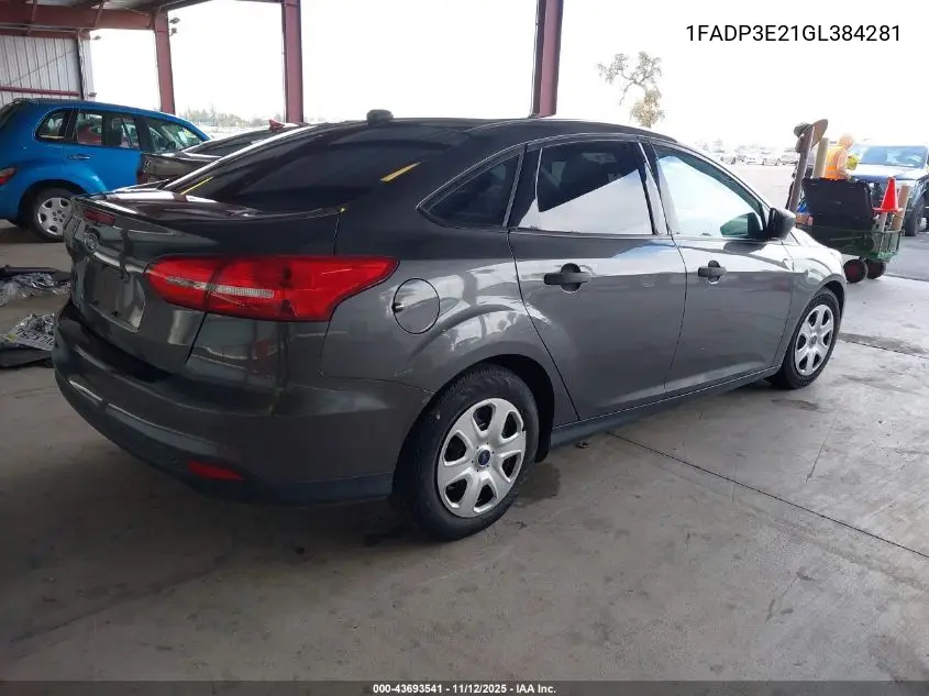1FADP3E21GL384281 2016 Ford Focus S