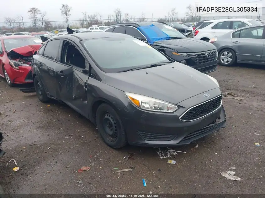 1FADP3E28GL305334 2016 Ford Focus S