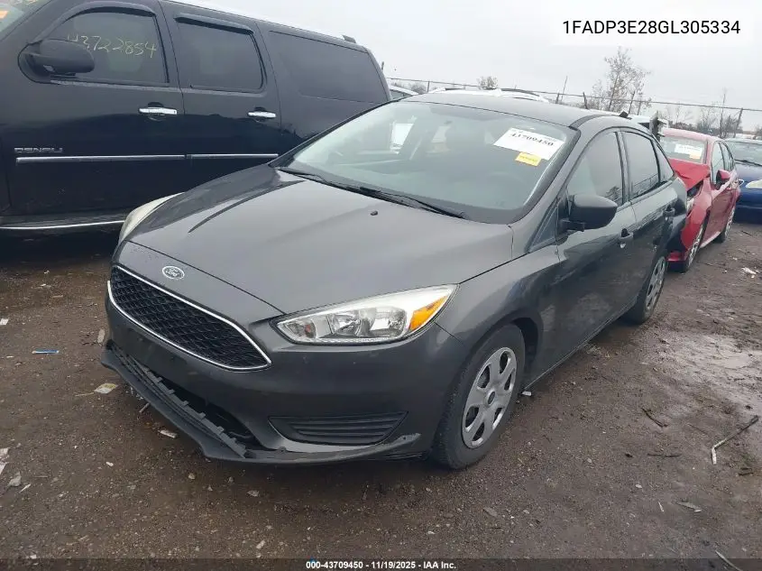 1FADP3E28GL305334 2016 Ford Focus S