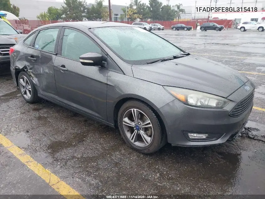 1FADP3FE8GL315418 2016 Ford Focus Se