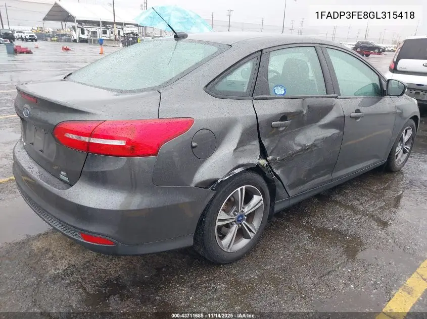 1FADP3FE8GL315418 2016 Ford Focus Se