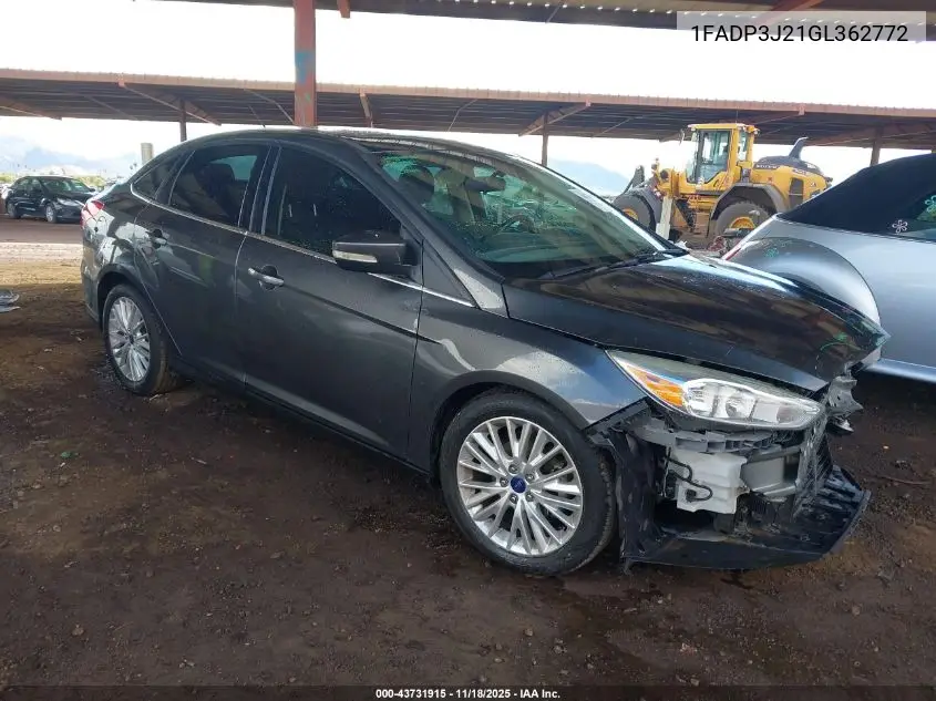 1FADP3J21GL362772 2016 Ford Focus Titanium