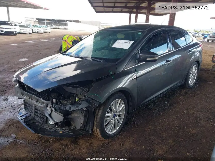 1FADP3J21GL362772 2016 Ford Focus Titanium