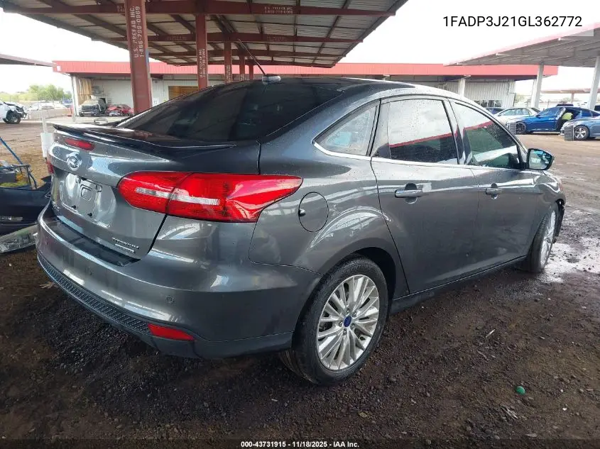 1FADP3J21GL362772 2016 Ford Focus Titanium
