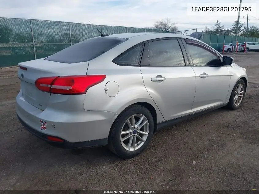1FADP3F28GL201795 2016 Ford Focus Se