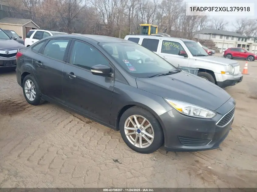 1FADP3F2XGL379918 2016 Ford Focus Se