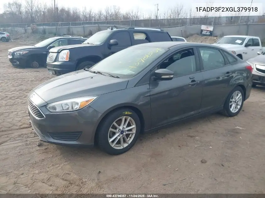 1FADP3F2XGL379918 2016 Ford Focus Se