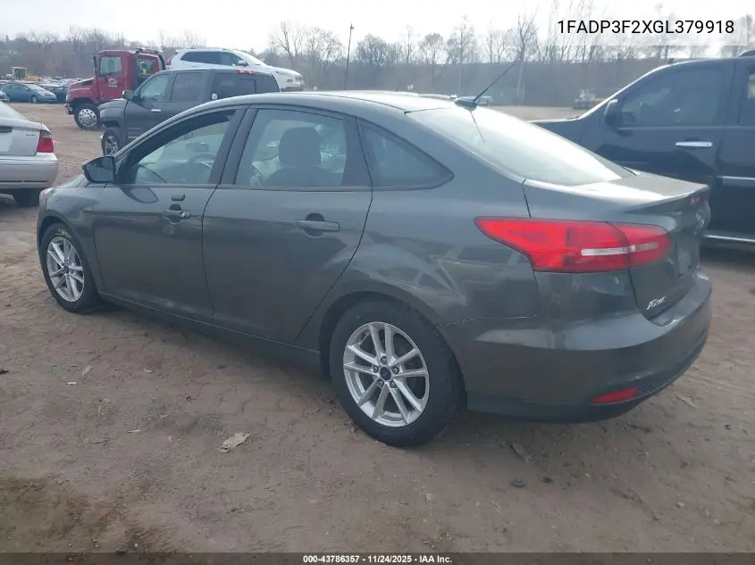 1FADP3F2XGL379918 2016 Ford Focus Se