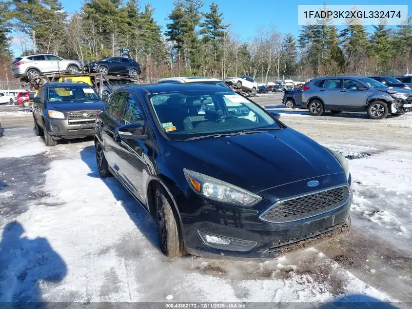 1FADP3K2XGL332474 2016 Ford Focus Se