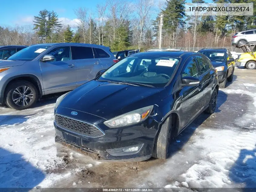 1FADP3K2XGL332474 2016 Ford Focus Se