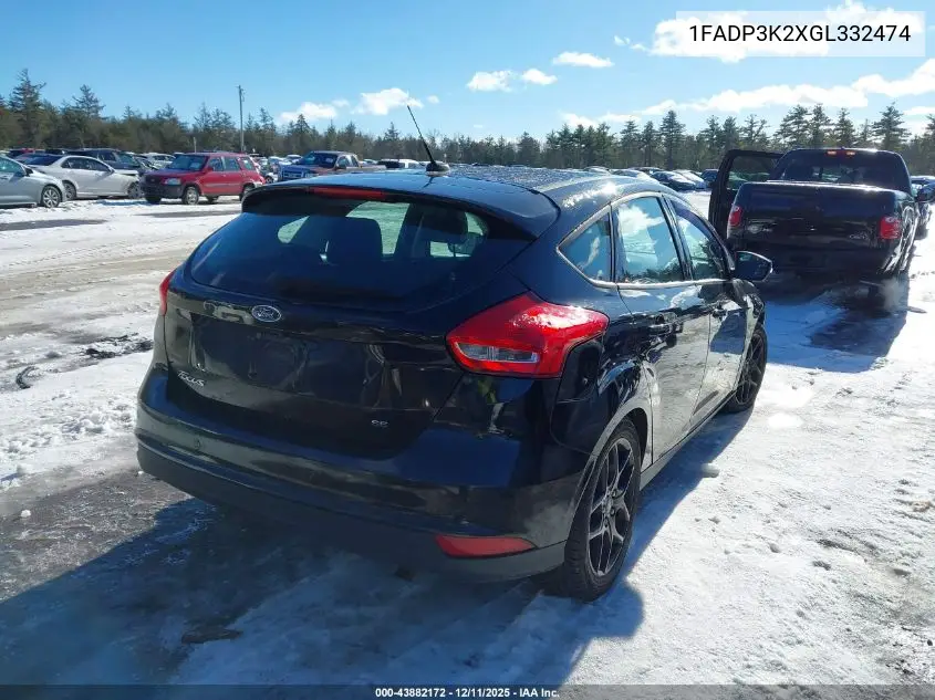 1FADP3K2XGL332474 2016 Ford Focus Se
