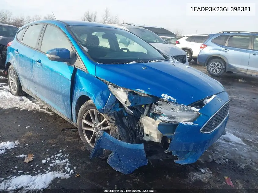 1FADP3K23GL398381 2016 Ford Focus Se