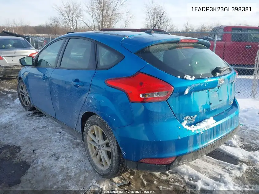 1FADP3K23GL398381 2016 Ford Focus Se
