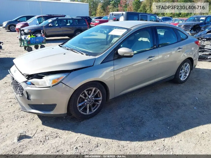 1FADP3F23GL406716 2016 Ford Focus Se