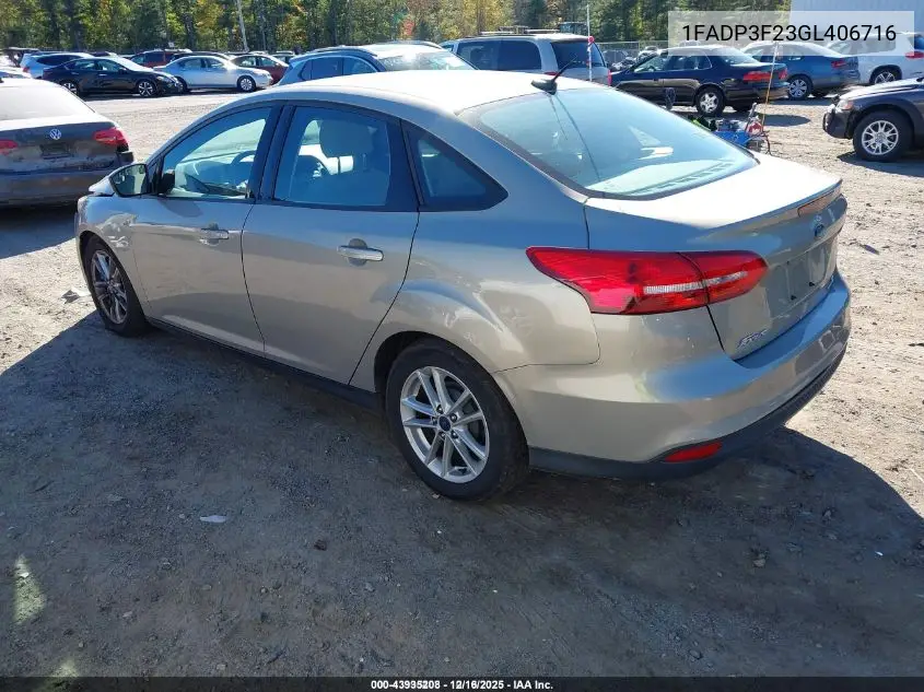 1FADP3F23GL406716 2016 Ford Focus Se