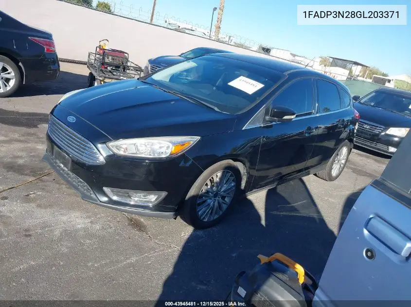 1FADP3N28GL203371 2016 Ford Focus Titanium