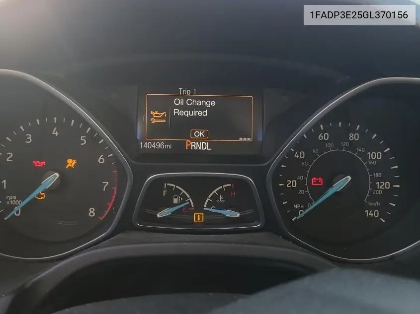 1FADP3E25GL370156 2016 Ford Focus S