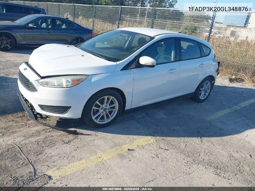 1FADP3K20GL348876 2016 Ford Focus Se