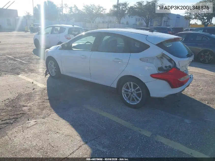 1FADP3K20GL348876 2016 Ford Focus Se