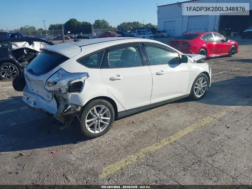 1FADP3K20GL348876 2016 Ford Focus Se