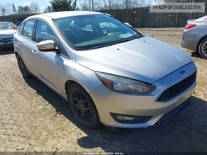1FADP3F20GL332316 2016 Ford Focus Se