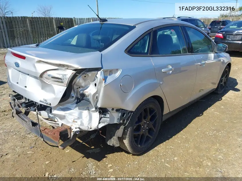 1FADP3F20GL332316 2016 Ford Focus Se