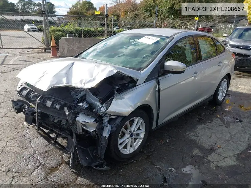 1FADP3F2XHL208667 2017 Ford Focus Se