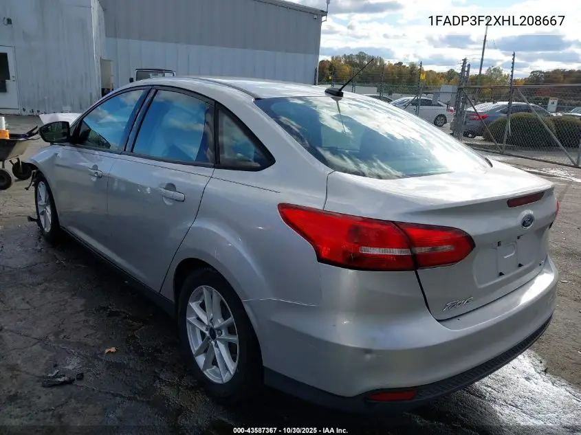 1FADP3F2XHL208667 2017 Ford Focus Se