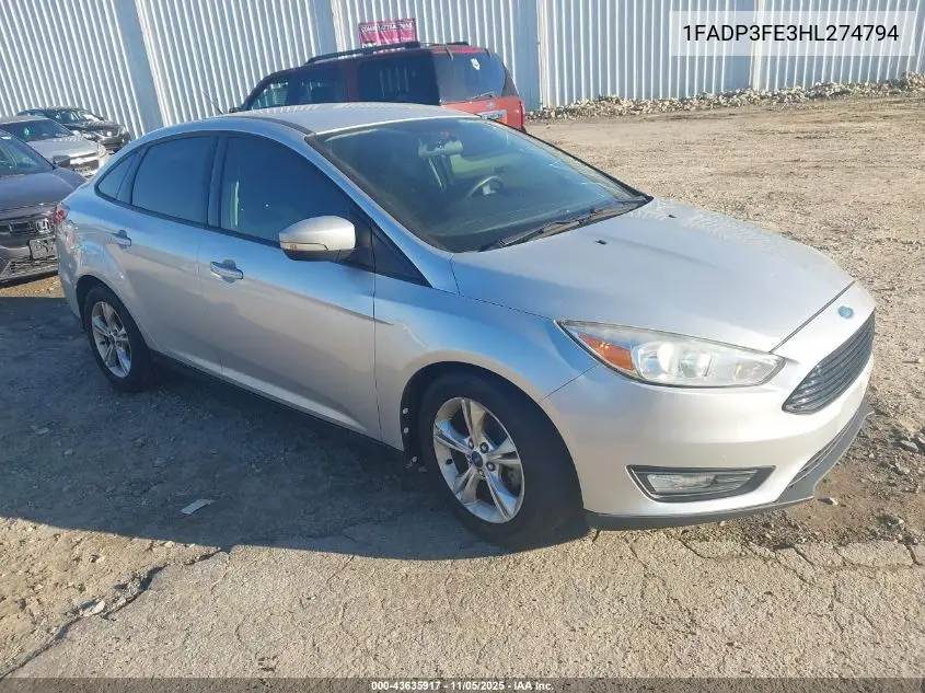 1FADP3FE3HL274794 2017 Ford Focus Se