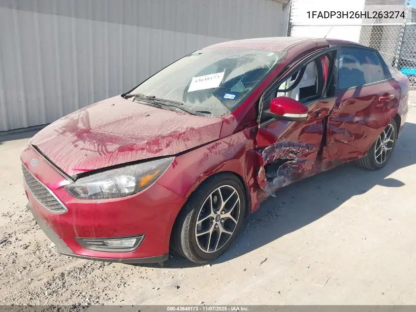 1FADP3H26HL263274 2017 Ford Focus Sel