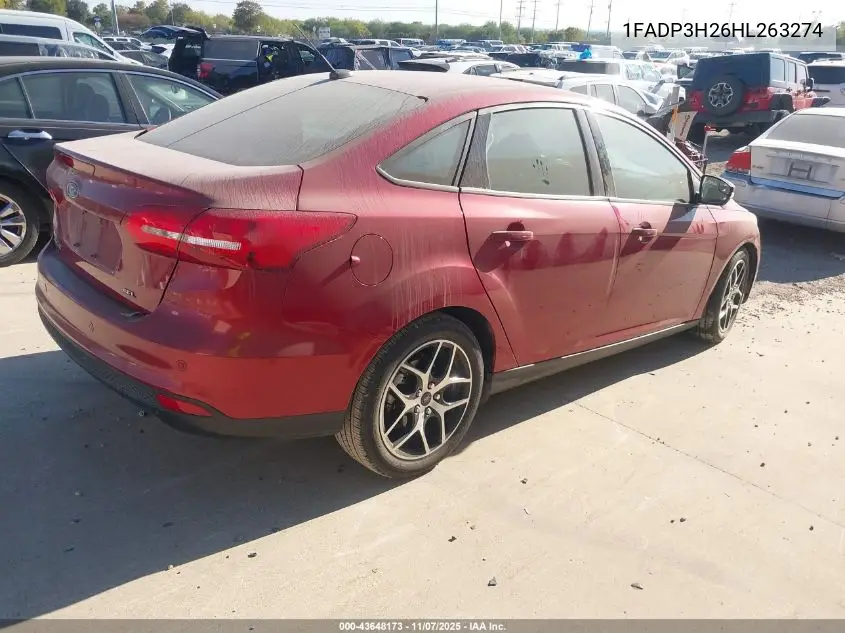 1FADP3H26HL263274 2017 Ford Focus Sel