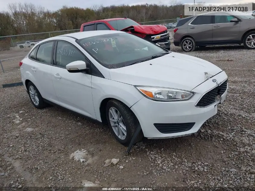 1FADP3F22HL217038 2017 Ford Focus Se