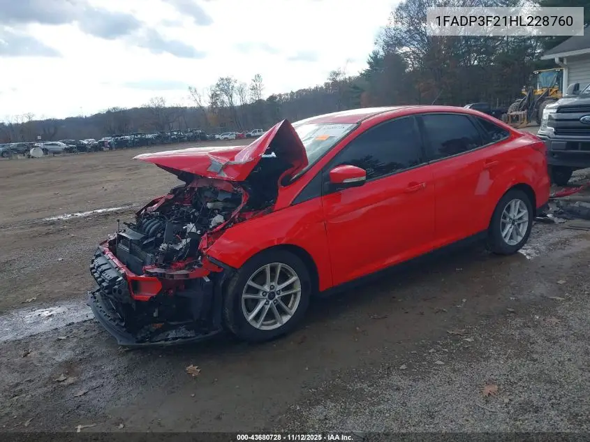 1FADP3F21HL228760 2017 Ford Focus Se