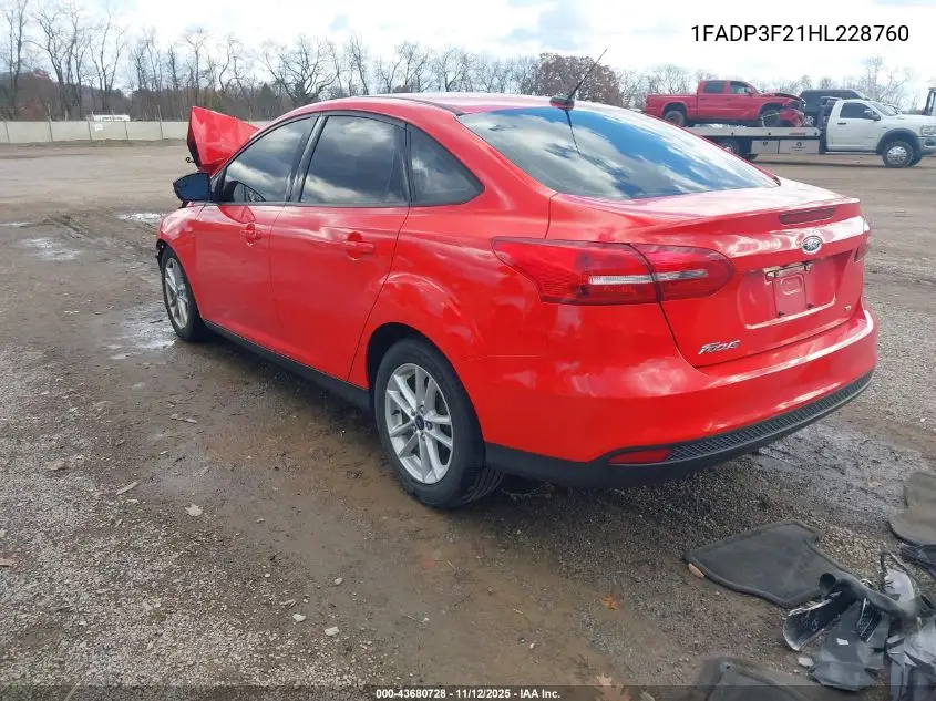 1FADP3F21HL228760 2017 Ford Focus Se