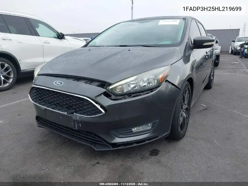 1FADP3H25HL219699 2017 Ford Focus Sel
