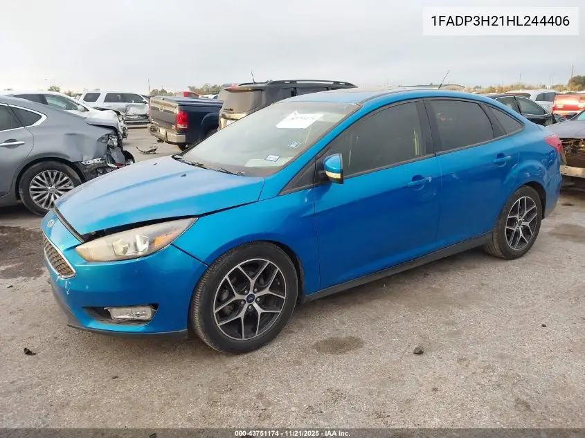 1FADP3H21HL244406 2017 Ford Focus Sel