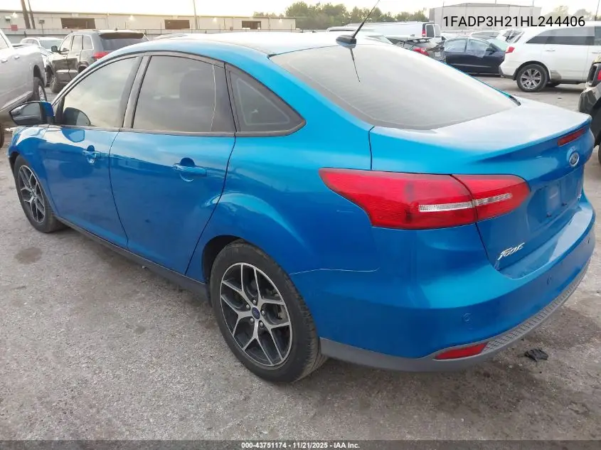 1FADP3H21HL244406 2017 Ford Focus Sel