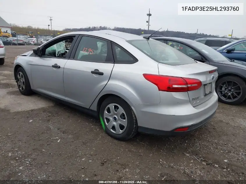 1FADP3E25HL293760 2017 Ford Focus S