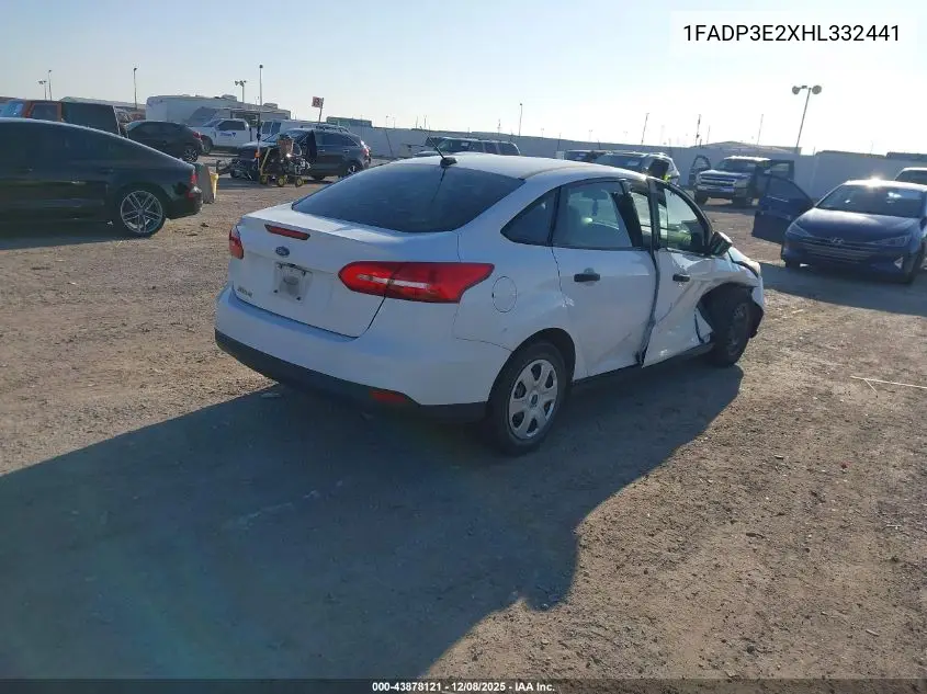 1FADP3E2XHL332441 2017 Ford Focus S