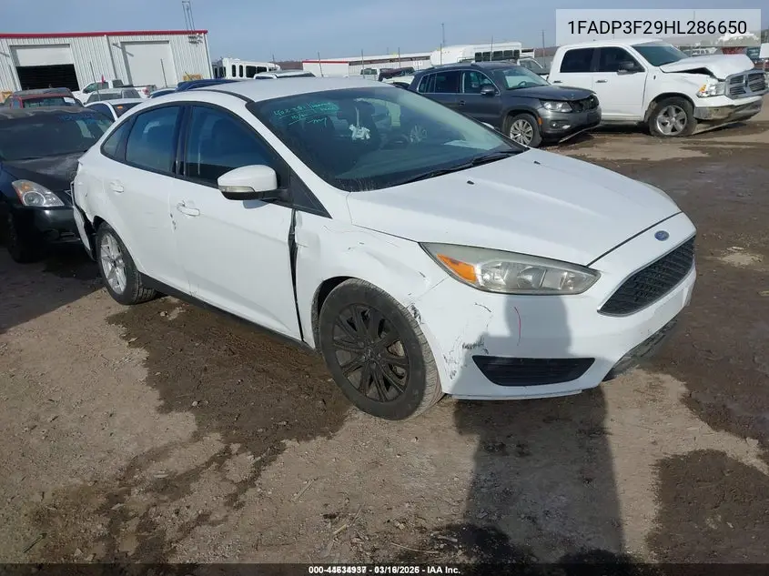 1FADP3F29HL286650 2017 Ford Focus Se