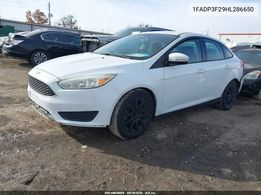 1FADP3F29HL286650 2017 Ford Focus Se
