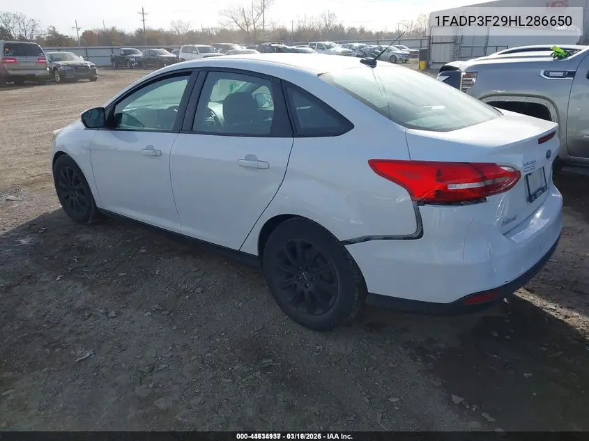 1FADP3F29HL286650 2017 Ford Focus Se