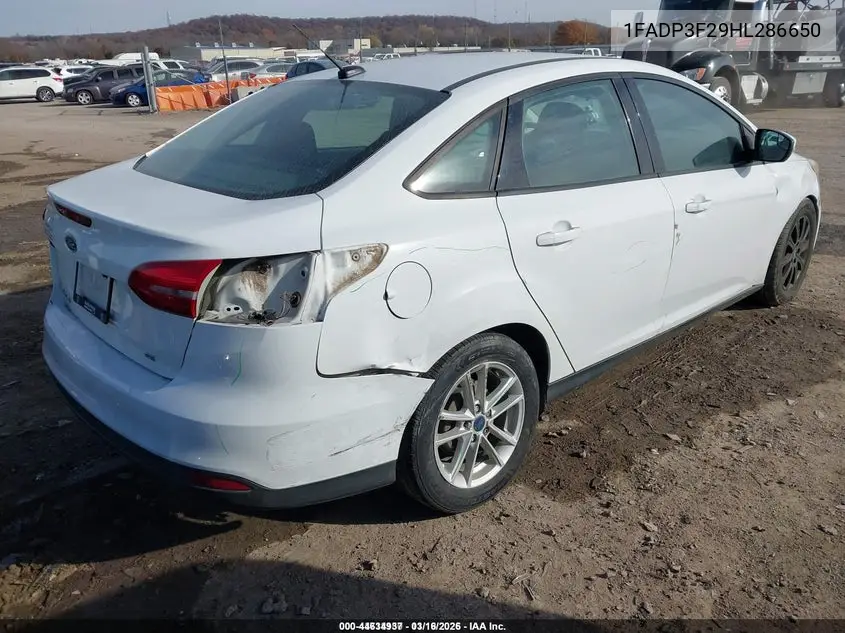 1FADP3F29HL286650 2017 Ford Focus Se