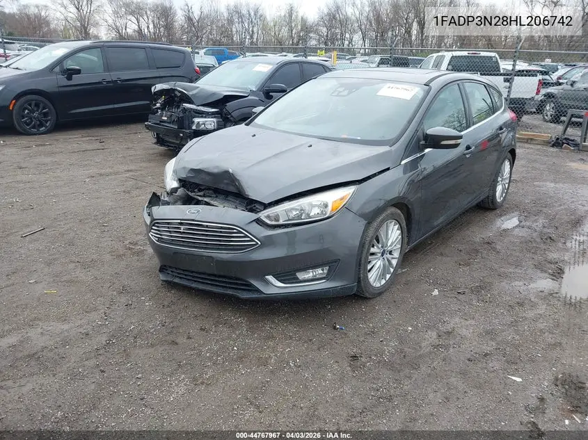 1FADP3N28HL206742 2017 Ford Focus Titanium