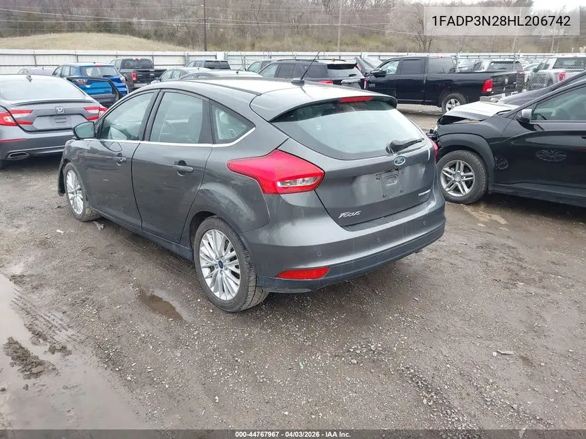 1FADP3N28HL206742 2017 Ford Focus Titanium