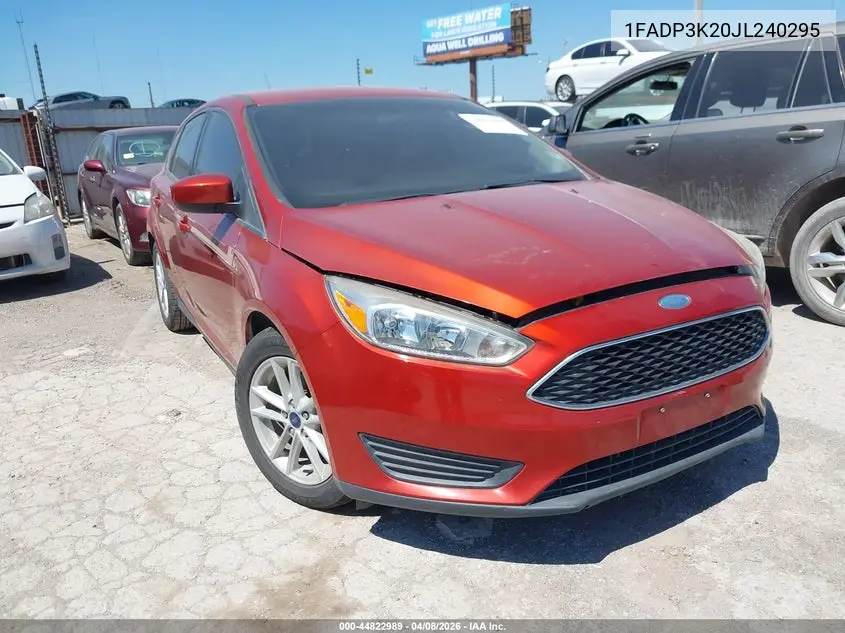 1FADP3K20JL240295 2018 Ford Focus Se